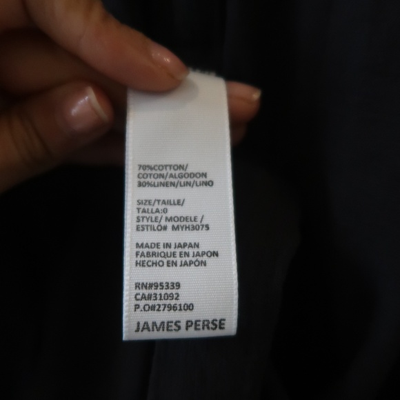 JAMES PERSE Standard Cotton Linen zip Polo Made in Japan - Picture 4 of 5